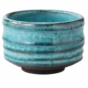 エールネット(Ale-net) 抹茶碗 抹茶茶碗 径11×高7.5cm 土物 ブルーまっちゃ抹茶碗 陶器 美濃焼
