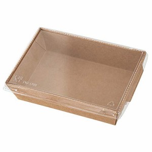 【送料無料】ヘッズ デリボックス 20×5×14cm 茶色 50枚 食品対応 ふた付 クラフト デリバリー 持ち帰り お弁当箱 HEADS MK-DEB4