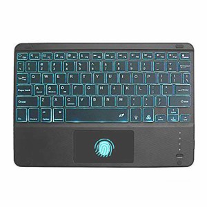 Bluetoothキーボード タブレットキーボード タッチパッド付 7色バックライト搭載 USB充電 極薄 汎用 軽量 携帯便利 コンパクト テンキー
