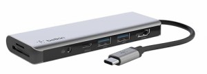 Belkin ハブ ドッキングステーション USB-C 7 in 1 100W PD HDMI SD/micro SDカード 3.5mmオーディオ iPad 9 / iPad mini 6 / M1 iPad Pr