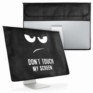 【送料無料】kwmobile モニターカバー 対応: 27-28”モニター - Don’t touch my screenデザイン 白色/黒色