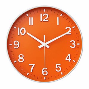 【送料無料】HZDHCLH 掛け時計 壁掛け 時計 おしゃれ 静か 北欧 (オレンジホワイト)…