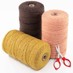 【送料無料】Goreson マクラメ ロープ 紐 糸 手芸紐100%天然染料使用 マクラメ 編み 糸 ナチュラルコットン ひも DIY 手作りコットン糸 
