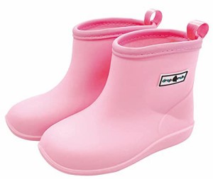 【送料無料】ZIP CORPORATION 長靴 女の子 子供 キッズ かわいい シンプル レインブーツ 軽量 柔らかい ラバー PU EVA ピンク S:約16cm 8