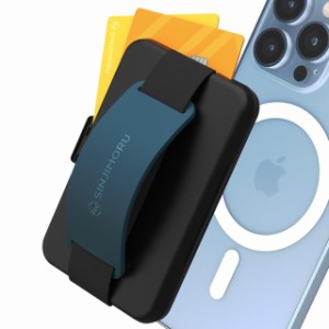 【送料無料】【紛失防止タグホルダー付き】Sinjimoru Magsafe用カードケース、ワイヤレス充電可能 スマホスタンド グリップ機能i Phone15