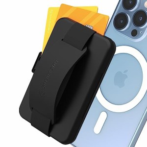 【送料無料】【紛失防止タグホルダー付き】Sinjimoru Magsafe用カードケース、ワイヤレス充電可能 スマホスタンド グリップ機能 i Phone1