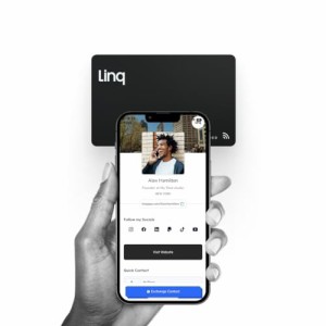 Linq デジタル名刺 - スマートNFC コンタクト＆ネットワークカード (マットブラック)