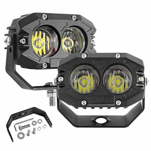 【送料無料】UNI-SHINE LED作業灯 12V 60W 6500K 16000LM 12V/24V 汎用爆光LED作業灯 6D凸レンズ面 ステンレスブラケット 酸化防止コーテ