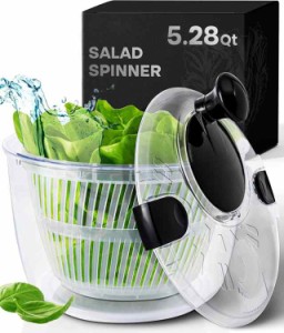 Neatness Large Salad Spinner with Drain, Bowl, and Colander - Quick and Easy Multi-Use Lettuce Spinner, Vegetable Dryer, Fruit W