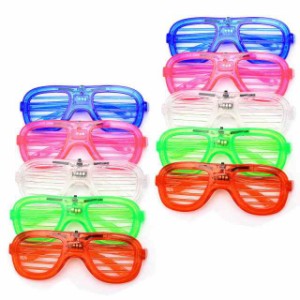 ziyue 光るサングラス 光るメガネ 10個セット 光る眼鏡 誕生日 パーティー カラオケやパーテ LED おもしろサングラス 撮影用小道具 仮