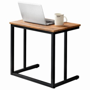 萩原 サイドテーブル 机 ナイトテーブル ソファサイドテーブル デスク PC リモートワーク 耐水 軽量 木目調 インダストリアル 幅60×奥行