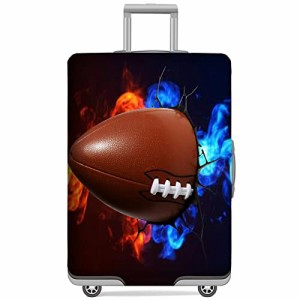 GANNEPIE スーツケースカバー洗濯可能旅行荷物保護器ラグビープリントスーツケースカバー、26〜28インチ対応
