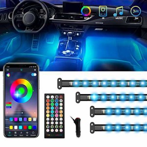 NOVSIGHT 車内 LEDテープライト 72LED 車イルミネーション 車内装飾用 防水 高輝度 RGB 8色切替 雰囲気ライト モードライト 星空 ランプ