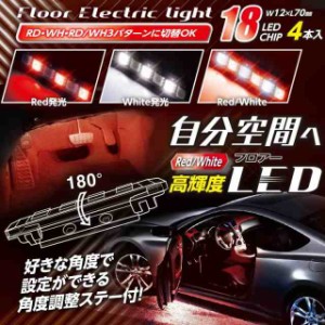 【送料無料】プロキオン車用LEDステップ＆フロアライト RE/WH 4個入 PL-40