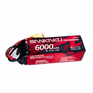 【送料無料】SANKAKU 6000mAh 120C RCリポ電池 14.8V 4Sソフトパック XT90コネクター付き 適用RCカータンク車用トラックバギーレーシング