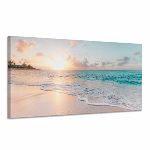 海の絵 アートパネル 絵画 海 ハワイ ポスター 風景画 壁掛け 室内装飾 木枠付きの完成品 (40x80cm x1Pcs)
