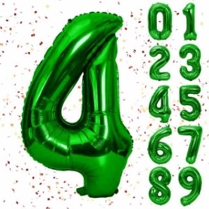 誕生日 バルーン4 緑 数字 ナンバーバルーン 大きい 記念日 お祝い ハッピーバースデー 風船 パーティー 飾り付け アルミ風船（みどり 4