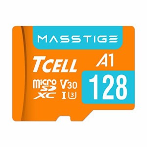【送料無料】TCELL MASSTIGE 128GB microSDXC メモリカード アダプター付き - A1、USH-I U3、V30、4K、マイクロSDカード、読み込み最大10
