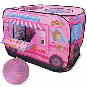 【送料無料】LUXUSVALUE キッズテント アイスクリームやさん ボールプール ピンク 女の子 おもちゃ ワンタッチ 室内