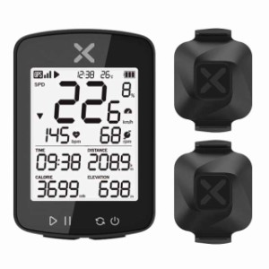 XOSS GPS サイクルコンピュータ スピード ケイデンスセンサーセット ワイヤレス Bluetooth ANT+対応（G+2，Vortex 2pcs）