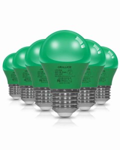 ORALUCE グリーン LED電球 カラー電球 E26口金 40W相当 5W 450lm 220度広配光 高演色 装飾電球 密閉器具対応 調光不可 小型電球 PSE認証