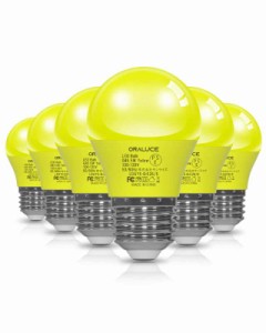 ORALUCE イエ ロー LED電球 カラー電球 E26口金 40W相当 5W 450lm 220度広配光 高演色 装飾電球 密閉器具対応 調光不可 小型電球 PSE認証