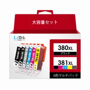 LxTek Purify BCI-381XL BCI-380XL キヤノン 用 インク 380 381 純正 と併用可能 大容量 BCI-381 BCI-380PGBK 6色マルチパック Canon 対