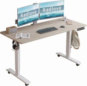 Radlove パソコンデスク 電動昇降式 デスク 電動式 パソコンデスク ゲーミングデスク 机 電動昇降式スタンディングデスク PCデスク つく