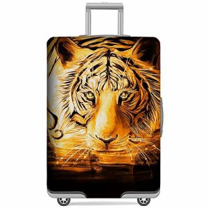 GANNEPIE スーツケースカバー洗える旅行荷物保護器タイガープリントスーツケースカバー29〜32インチ用