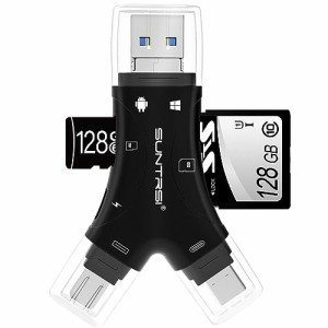SDカードリーダー phone/pad用 4in1 メモリカードリーダー IOS/Type-c/USB/Micro USB マルチカードリーダー SD/TF読取 カメラリーダー OT