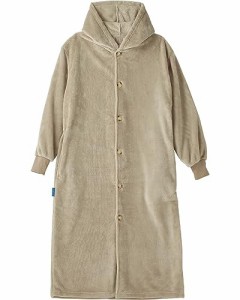 【送料無料】AQUA (アクア) 着る毛布 かいまき 男女兼用 冬 あったか フード付き Lサイズ (着丈:約125cm) モカベージュ mofua (モフア) 