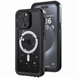 【IP68防水・Magsafe対応】i Phone 15 Pro Max 用 ケース 防水 完全防水 全面保護 耐衝撃 360フル 両面保護 防水防塵 高感度カバー ワイ