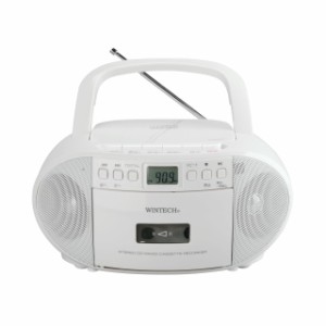 WINTECH CDラジカセ CDR-YS2 AM/FMラジオ カセット CD ホワイト