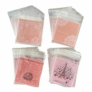 Bethany Home 自粘着バッグ 200pcs ピンクラッピング袋 小分け袋 厚手半透明袋 ギフトバッグ DIY 手作り袋 ジュエリー袋 可愛い アクセサ