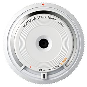 OLYMPUS ボディキャップレンズ マイクロフォーサーズ用 ホワイト BCL-1580 WHT(中古品)