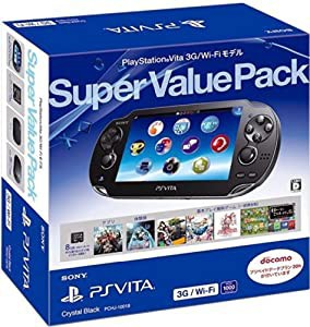 PlayStation Vita Super Value Pack 3G/Wi-Fiモデル クリスタル・ブラック【メーカー生産終了】(中古品)