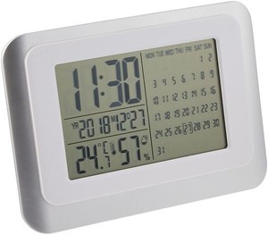 丸辰(MARUTATSU) 全表示 大画面 クロック 掛け時計 置時計 兼用 （マンスリーカレンダー機能 目覚まし時計 温度 湿度 日付表示） 20×14C
