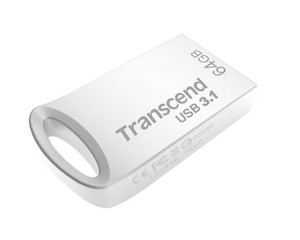 トランセンドジャパン トランセンド USBメモリ 64GB USB 3.1 キャップレス コンパクトタイプ メタル シルバー 耐衝撃 防滴 防塵【データ