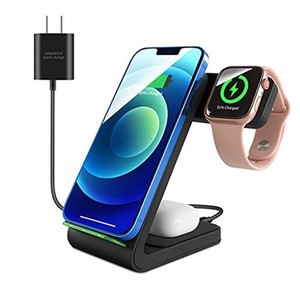 WINGO TIMES ワイヤレス充電器3IN1 15W急速 置くだけ充電 APPLE WATCH/AIRPODS充電対応 IPHONE8 /SAMSUNG GALAXY S6以降など QI機種対応