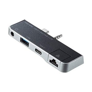 サンワサプライ SURFACEGO用USB3.1 GEN1(USB3.0)ハブ USB-3HSS5BK