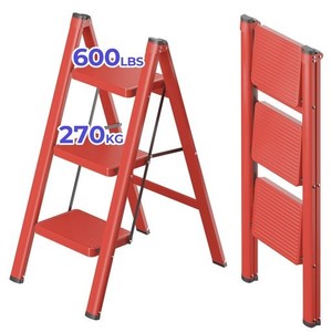 JOISCOPE 脚立 3 段 折りたたみ はしご 梯子 踏み台 おしゃれフォールディング はしご 滑り止め付きステップ台 軽量鉄梯子 安全 多機能