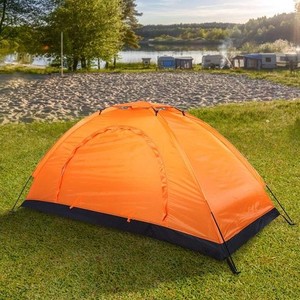 YAOGOHUA キャンプテント、防水キャンプハイキングテント、キャンプフィッシングクライミング用の屋外一人用レジャー防水テント(オレンジ