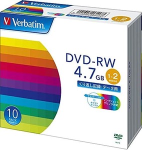 VERBATIM バーベイタム データ用 DVD-RW くり返し記録 4.7GB 10枚 ホワイトプリンタブル 1-2倍速 DHW47NP10V1