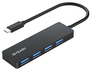 BYEASY USB-Cハブ 4ポート拡張 ウルトラスリム MAC TYPE C ハブ 軽量 コンパクト PC スマホ タブレット対応