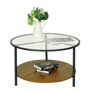 MONCOT ローテーブル コーヒーテーブル センターテーブル 丸型 TABLE ガラステーブル おしゃれ リビングテーブル カフェテーブル 2段階