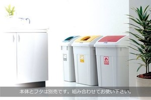 【送料無料】リス 分別 ゴミ箱 W&W 分類ボックス蓋 45L用 スリム ビンカン グリーン 日本製