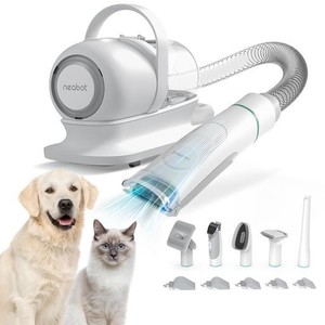 【送料無料】【ブラシと掃除機一体型】NEABOT ペット用バリカン 犬 猫美容器 5 IN 1 多機能ペット掃除機 ペットグルーミングセット 電動