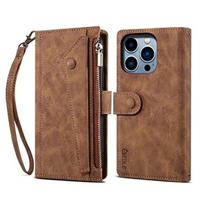 【STRAP SERIES 財布型】IPHONE 14 PRO ケース 手帳型 ストラップ付き 磁石付き カードホルダー 財布型 スタンド機能 耐衝撃アイフォン 1