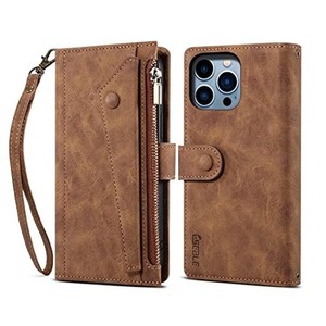 【STRAP SERIES 財布型】IPHONE 14 PRO MAX ケース 手帳型 ストラップ付き 磁石付き カードホルダー 財布型 スタンド機能 耐衝撃アイフォ