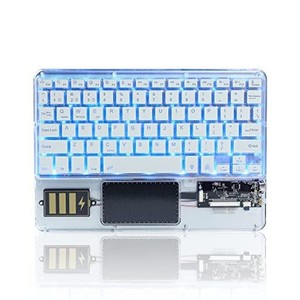 BLUETOOTH キーボード IPAD用 タブレット用 スマホ用 透明 マルチペアリング３台 タッチパッド付き バックライト付き USB充電 薄型 小型